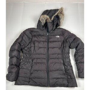 The North Face W XL Gotham Parka II Black Down Insulated Faux Fur Hood Jacket